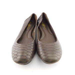 BORN Crown Brown Textured Leather Ballet Flats Shoes 7 / 38